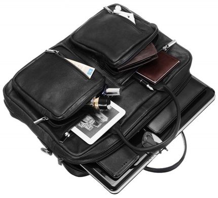 Чоловіча шкіряна сумка портфель для ноутбука Always Wild LAP31702NDM чорна