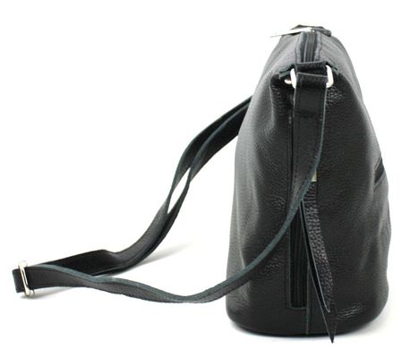 Шкіряна жіноча сумка через плече Borsacomoda чорна 809.023