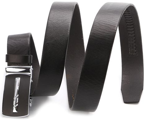 Современный мужской кожаный ремень с пряжкой автомат Accessory Collection 00945, Черный