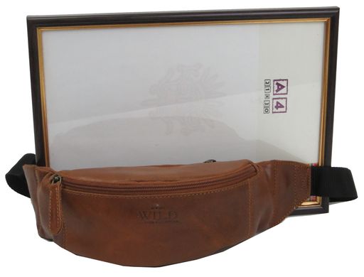 Кожаная сумка на пояс Always Wild WB01SP cognac