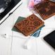 Универсальная янтарная кожаная обложка-органайзер для ID паспорта / карт, коллекция "Buta Art"