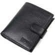 Чоловічий компактний вертикальний гаманець із натуральної шкіри флотар BOND 22005 Чорний