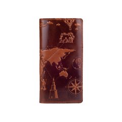 Красивый кожаный бумажник на 14 карт цвета глины, коллекция "7 wonders of the world"