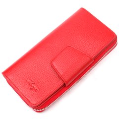 Яскравий вертикальний жіночий гаманець з натуральної шкіри KARYA 21161 Червоний
