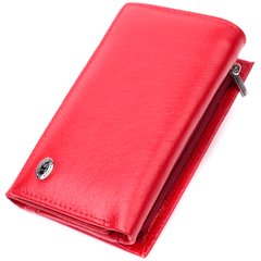 Жіночий гаманець в три складання з натуральної шкіри ST Leather 19469 Червоний