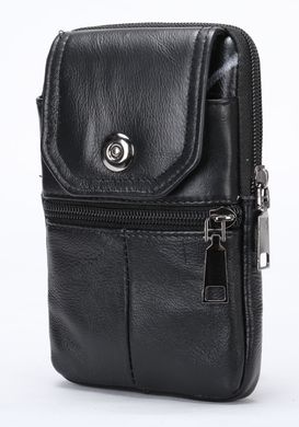 Компактна сумка на пояс з натуральної шкіри Vintage 20360 Чорний
