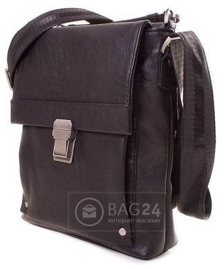 Функціональна чоловіча сумка зі шкірозамінника MIS MISS34130, Чорний