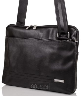 Надежная мужская сумка из кожзаменителя MIS MS34155, Черный