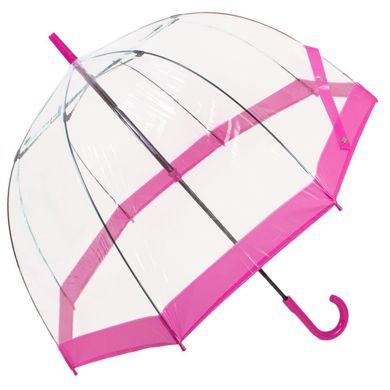 Зонт-трость женский механический FULTON (ФУЛТОН) FULL041-Pink Прозрачный