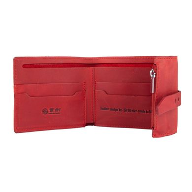 Зручний маленький гаманець на кобурною гвинті з натуральної шкіри червоного кольору