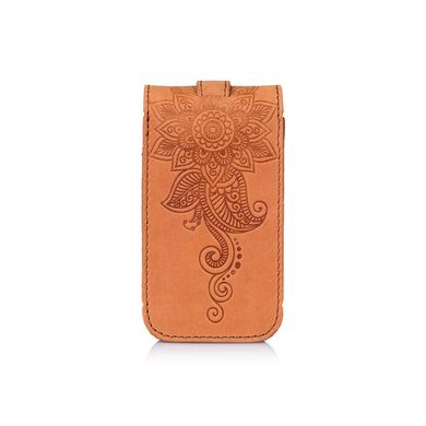 Ключниця з натуральної матової шкіри рудого кольору, колекція "Mehendi Classic"