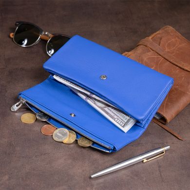 Клатч конверт з кишенею для мобільного шкіряний жіночий ST Leather 19268 Синій