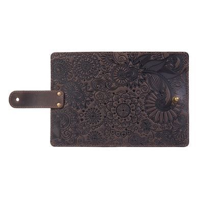 Шкіряне портмоне для паспорта / ID документів HiArt PB-03S / 1 Shabby Gavana Brown "Mehendi Art"