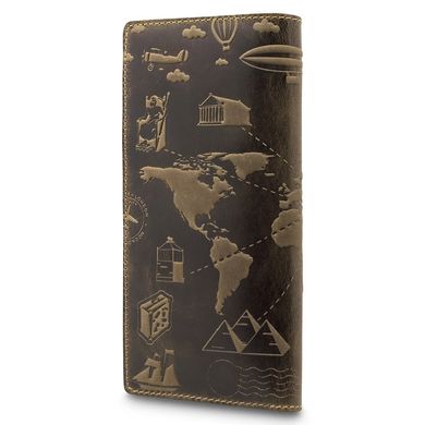 Оливковый бумажник с матовой кожи, коллекция "7 wonders of the world"