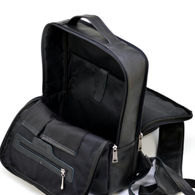 Шкіряний чоловічий рюкзак TARWA GA-7287-3md на два відділи Чорний