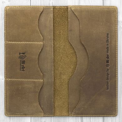Оливковый бумажник с матовой кожи, коллекция "7 wonders of the world"