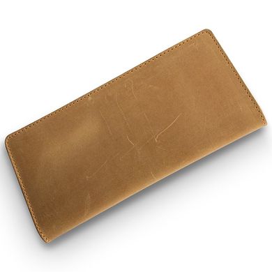 Зносостійкий рудий шкіряний гаманець на 14 карт