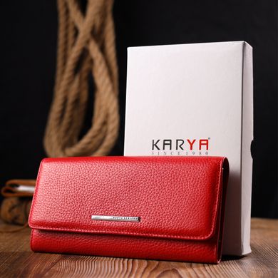 Яскравий жіночий гаманець з натуральної шкіри KARYA 21011 Червоний