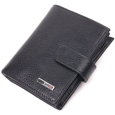 Вертикальний невеликий шкіряний гаманець KARYA 21390 Чорний