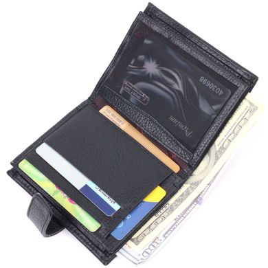 Вертикальний невеликий шкіряний гаманець KARYA 21390 Чорний