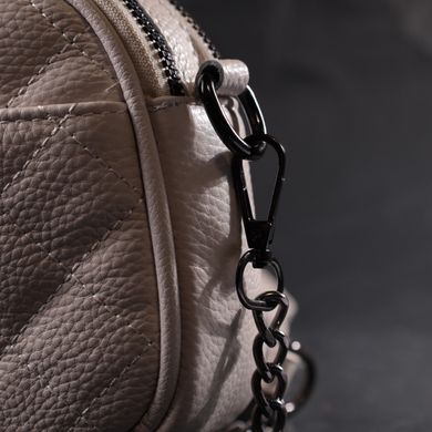 Жіноча стьобана сумка з м'якої натуральної шкіри Vintage 22326 Біла