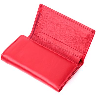 Женский кошелек в три сложения из натуральной кожи ST Leather 19469 Красный