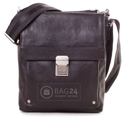 Функциональная мужская сумка из кожзама MIS MISS34130, Черный