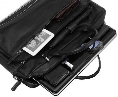 Чоловіча шкіряна сумка портфель для ноутбука Always Wild LAP513NDM чорна
