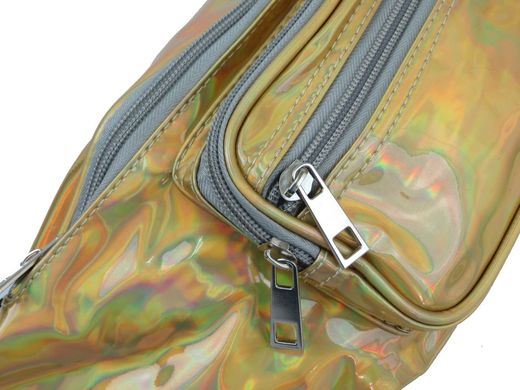 Голограмна сумка на пояс із шкірзамінника Loren SS113 gold