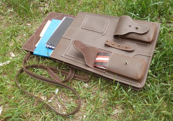 Ексклюзивна чоловіча сумка-планшет з високоякісної винтажной шкіри 540551, Коричневий