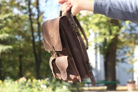 Эксклюзивная мужская сумка-планшет из высококачественной винтажной кожи 540551, Коричневый