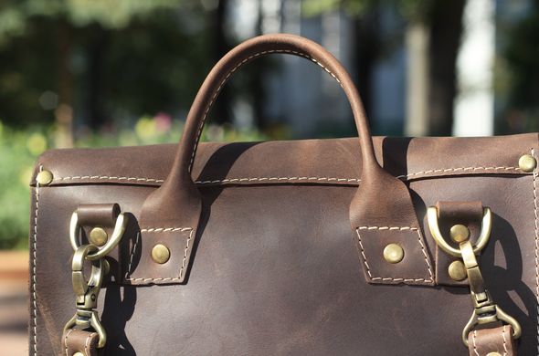 Эксклюзивная мужская сумка-планшет из высококачественной винтажной кожи 540551, Коричневый
