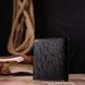 Незвичайний чоловічий гаманець із фактурної шкіри KARYA 21061 Чорний