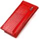 Оригінальний жіночий гаманець з натуральної фактурної шкіри з тисненням під крокодила CANPELLINI 21827 Червоний