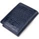 Практичний вертикальний жіночий гаманець із натуральної шкіри з тисненням під крокодила CANPELLINI 21677 Синій