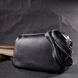 Елегантна жіноча сумка з двома ременями з натуральної шкіри Vintage 22276 Чорний