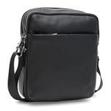 Мужская вертикальная кожаная сумка через плечо Keizer K19748s-black из Тайваня