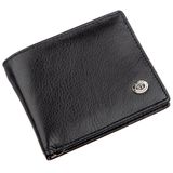 Компактний чоловічий гаманець з Затискачом ST Leather 18837 Чорний фото