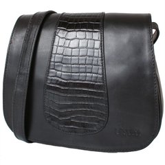 Жіноча шкіряна сумка LASKARA (Ласкарєв) LK-DD217-black-croco Чорний