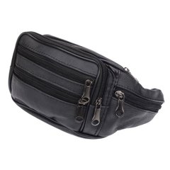 Мужская кожаная сумка на пояс Borsa Leather 1t166m-black