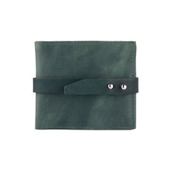 Удобный маленький бумажник на кобурном винте с натуральной кожи зеленого цвета