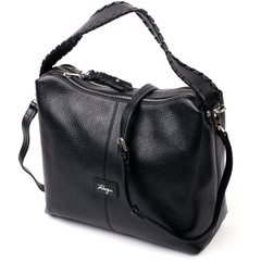 Велика жіноча шкіряна сумка KARYA 20862 Чорний