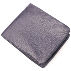 Оригінальне чоловіче портмоне із зернистої шкіри KARYA 21062 Синій