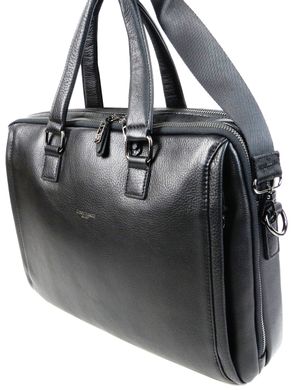 Мужская сумка, портфель кожаная с отделом для ноутбука Giorgio Ferretti черная