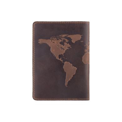 Обкладинка для паспорта оливкового кольору з натуральної матової шкіри з художнім тисненням