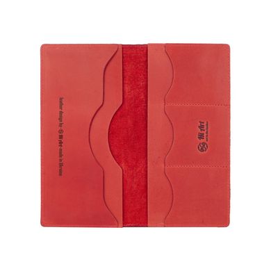 Червоний шкіряний гаманець з натуральної матової шкіри