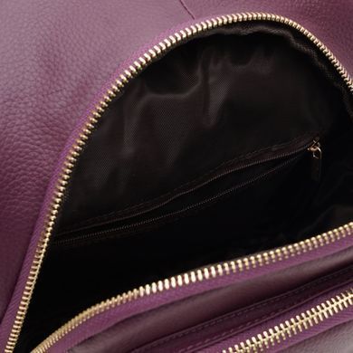 Женский фиолетовый кожаный рюкзак Borsa Leather K11032v с золотой фурнитурой