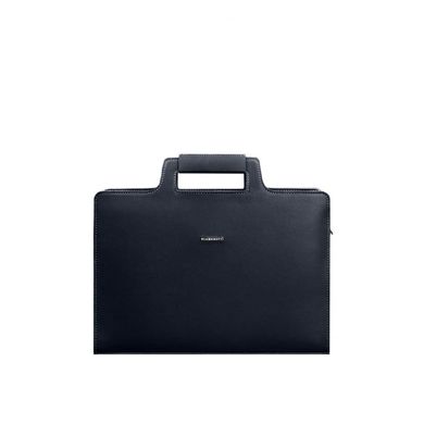 Женская кожаная сумка для ноутбука и документов темно-синяя Blanknote BN-BAG-36-navy-blue