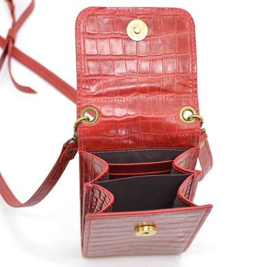 Шкіряна червона жіноча сумка-чохол панч REP3-2122-4lx TARWA Red - червоний