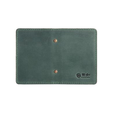 Шкіряна обкладинка-органайзер для ID паспорта та інших документів зеленого кольору